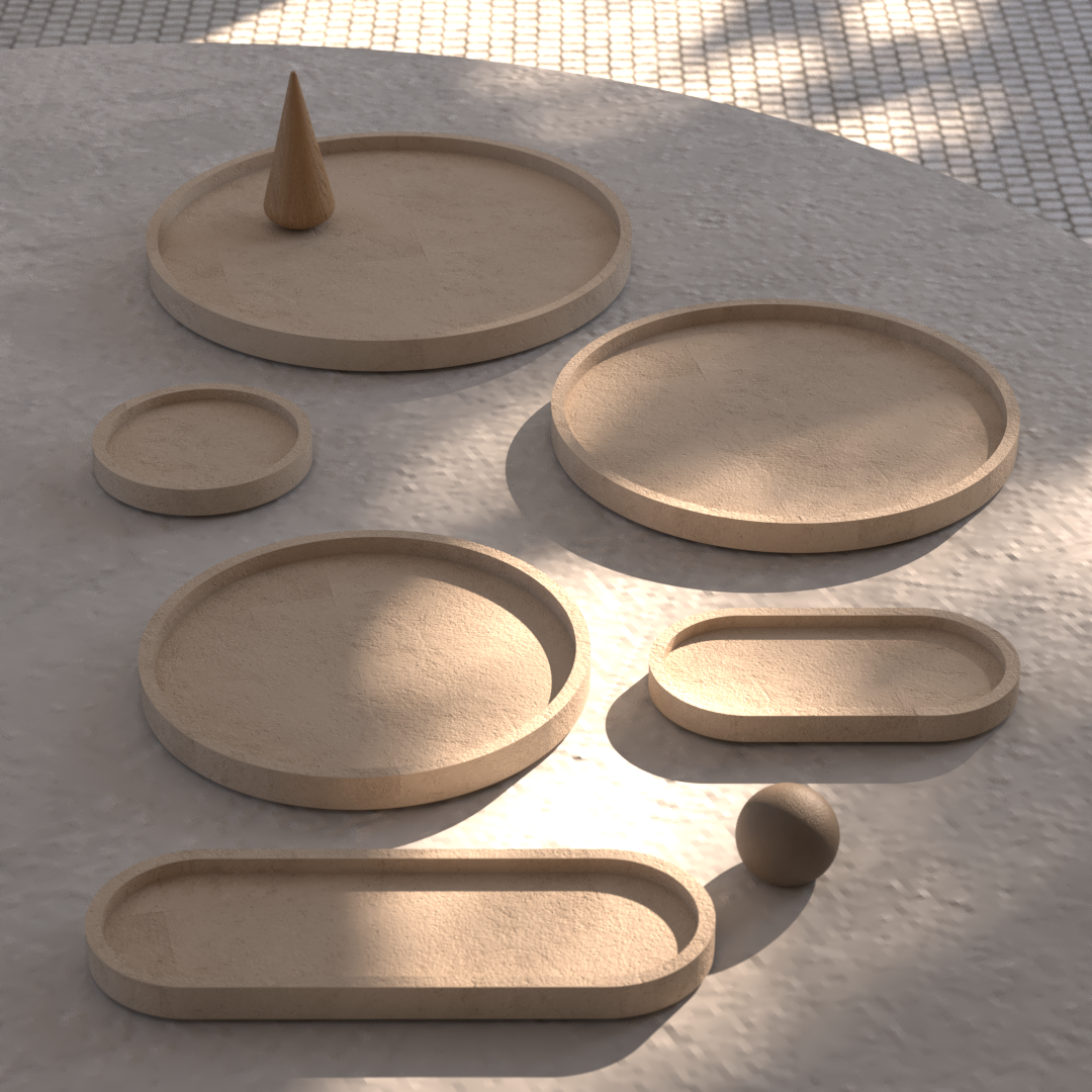 Set de bandejas en concreto