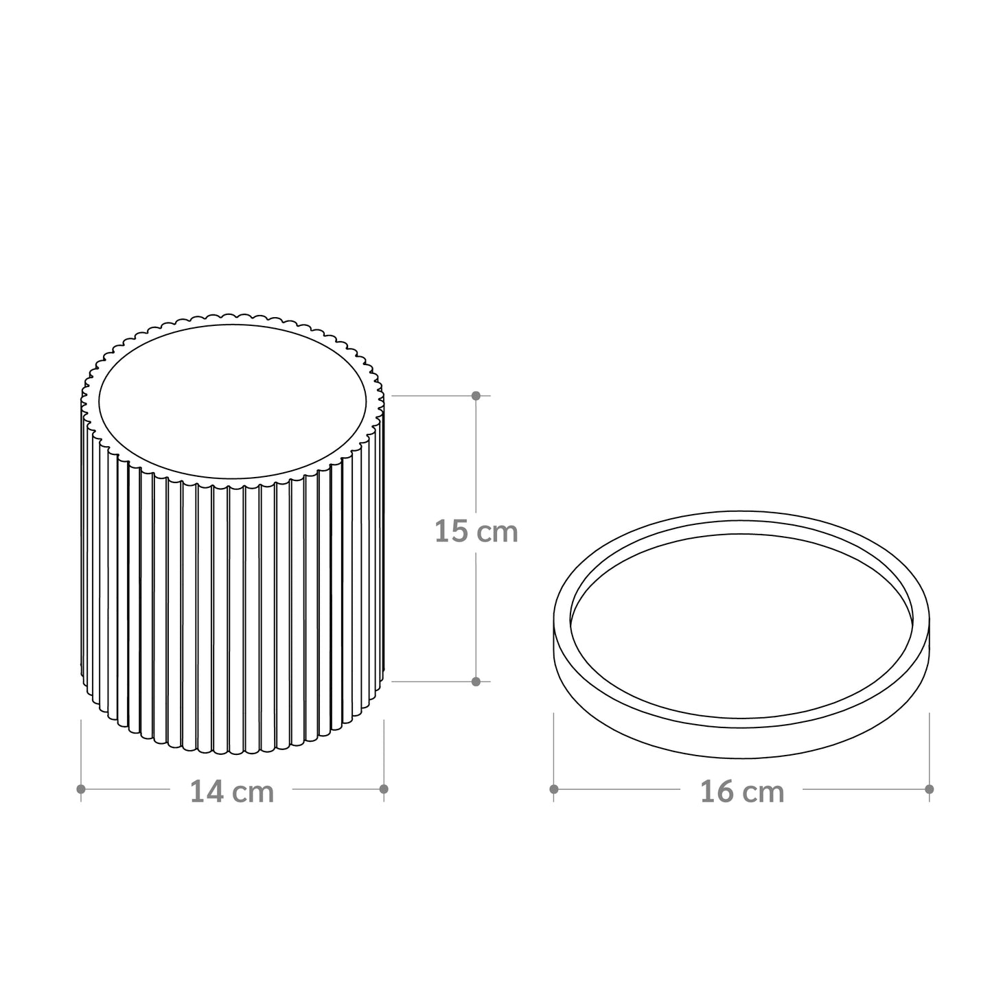 Matera Circular Ranurada + Bandeja