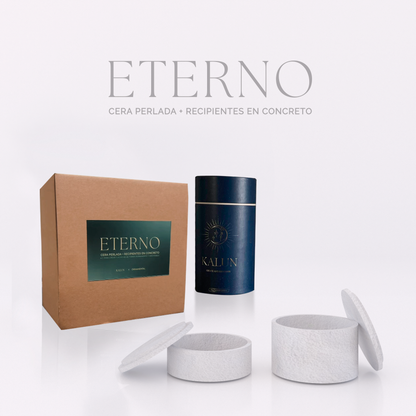 Kit ETERNO (Cera perlada + recipientes en concreto)