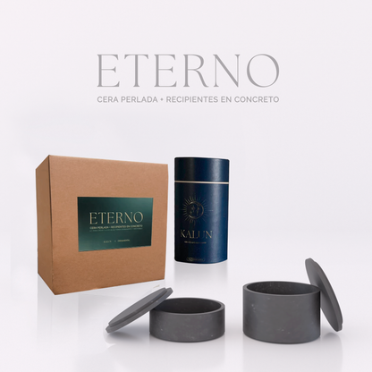 Kit ETERNO (Cera perlada + recipientes en concreto)