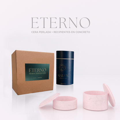 Kit ETERNO (Cera perlada + recipientes en concreto)