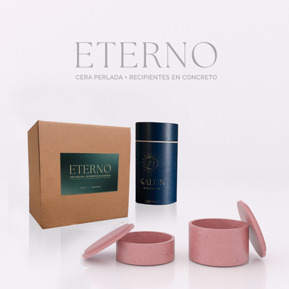 Kit ETERNO (Cera perlada + recipientes en concreto)