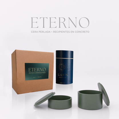 Kit ETERNO (Cera perlada + recipientes en concreto)