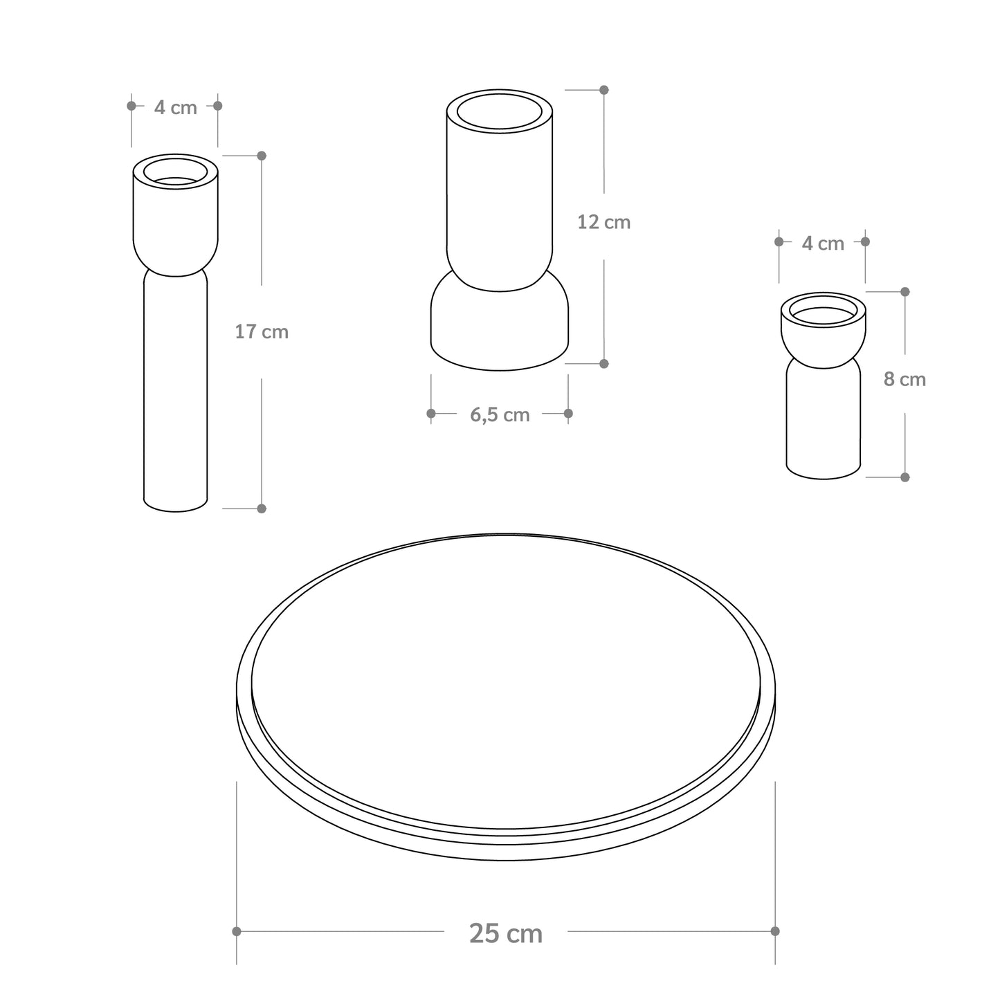 Set de Candelabros + Base